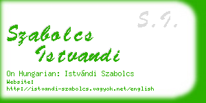 szabolcs istvandi business card