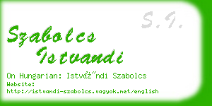 szabolcs istvandi business card